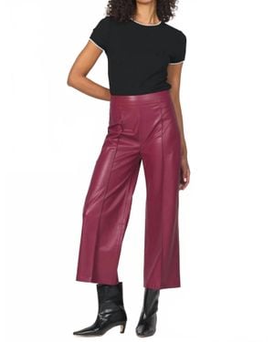 Another Love Sparkle Wide Leg Leather Pants - Red