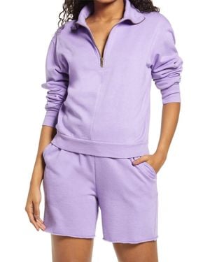 AFRM Canon Fleece Half-Zip Sweatshirt - Purple
