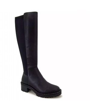 Kenneth Cole Tate Jewel Stretch Tall Lug Riding Boots - Black