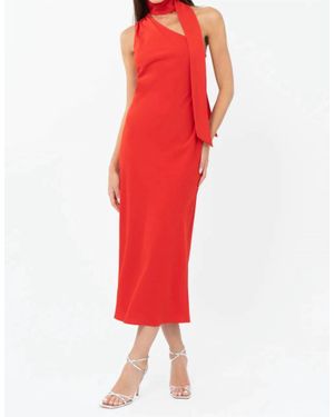 Adelyn Rae Saffron Halter Midi Dress - Red