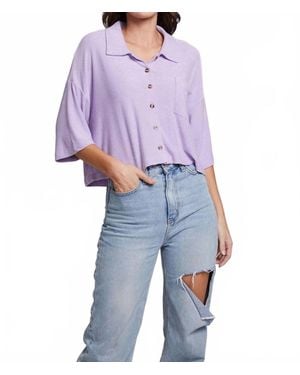 Chaser Brand Marine Crop Button Down - Blue