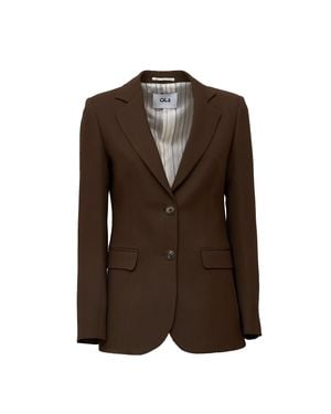 Ql2 Blanche Wool Two-Button Blazer - Brown