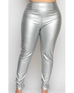 Curve Market Metallic Leggings - Gray