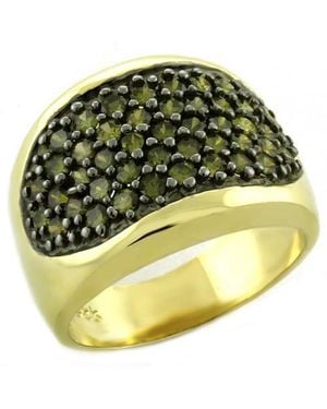 Fashnzfab 925 Sterling Ring With Aaa Grade Cz - Yellow