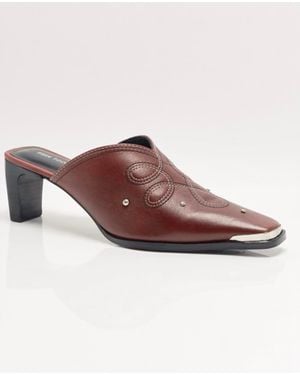Free People Roxi Metal Tip Mules - Brown