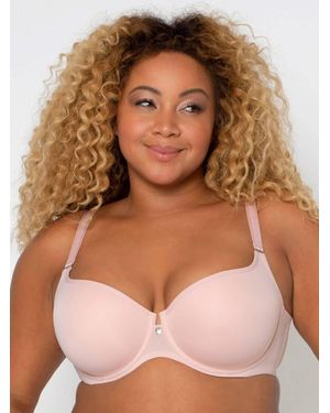 Curvy Couture Tulip Underwire Contour Demi Bra - Brown