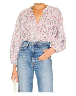 Something Navy Long Sleeve Flowy Button Up Top - Blue
