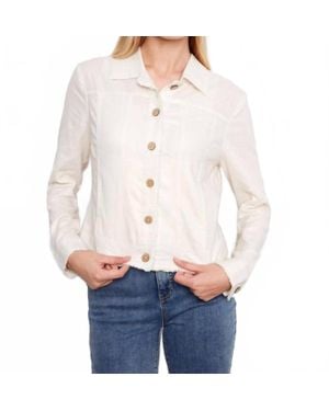 Charlie b Foiled Linen Blend Jacket - White