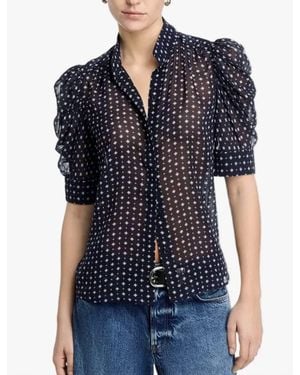 FRAME Tie Print Gillian Top - Blue