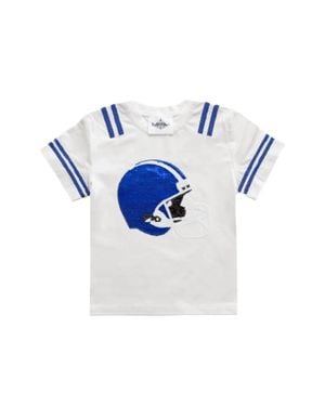 Belle Cher Sequin Football Helmet Shirt - Blue