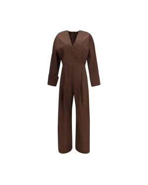 THE LATEST Cotton Jumpsuit - Brown