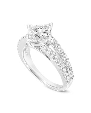 LuvMyJewelry Silvia 14K Princess Cut Lab Grown Diamond Engagement Ring - White