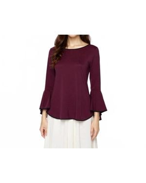 SAM & JESS Elegant Bell Sleeve Top - Purple