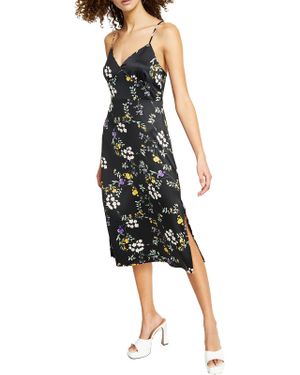 Hippie Rose Juniors Cut-Out Back Calf Midi Dress - Black