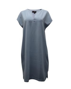 Theory Short-Sleeve Polyester Shift Dress - Blue