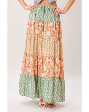 TRUEDAMES Terra Flow Midi Prairie Skirt - Multicolor