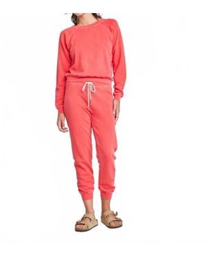 Self Contrast Keziah Jogger Pants - Red