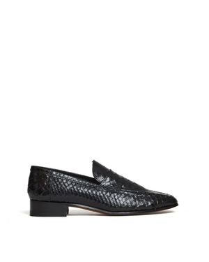 Paris Texas Alain Reptile-Effect Loafers - Black