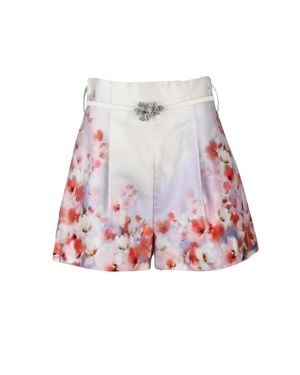 Zimmermann Silk-Blend Floral Shorts - Red