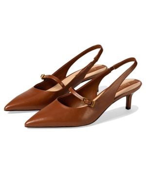 Franco Sarto Khloe Pump 'Sm Leather Slingback Kitten Heel Zogg2940 - Brown
