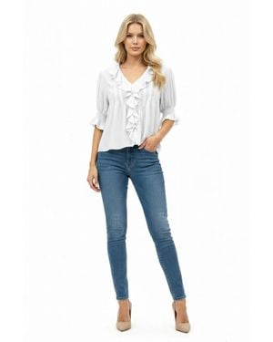 Strawberry Paris Greta Cotton Blouse - Blue