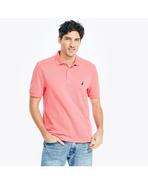 Nautica Classic Fit Striped Polo Shirt - Pink