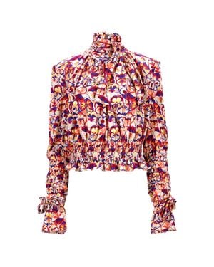 Rabanne Printed Turtleneck Blouse - Red