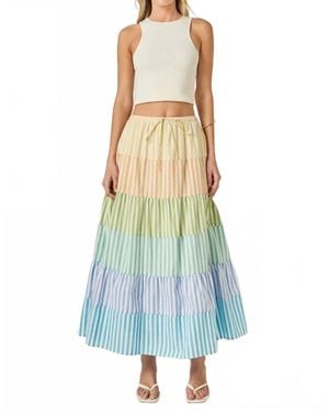 English Factory Pastel Tier Skirt - Blue