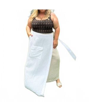 Adriana Contreras Linen Maxi Skirt - Blue