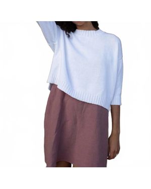 Honest Cotton Crop Knit Sweater - Purple