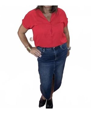 Jess Lea Whitney Woven Blouse - Red