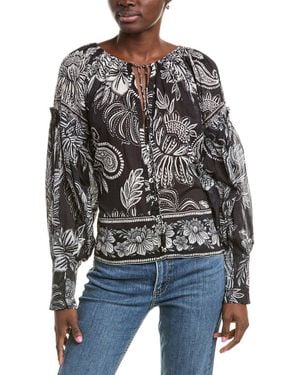 FARM Rio V-Neck Blouse - Black