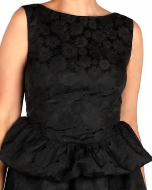 Sincerely Ours Brocade Peplum Top - Black