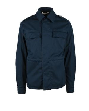 The Seafarer Structured Saharan Jacket With Snap Closure - Blue