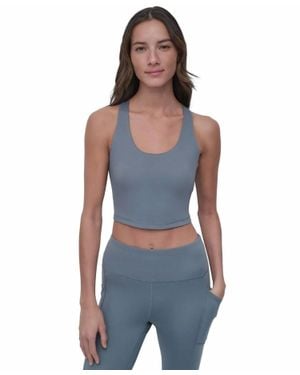 DKNY Balance Compression Cropped Tank - Blue