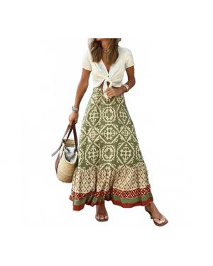 Mccolin Kami Mixed Print Skirt - Green