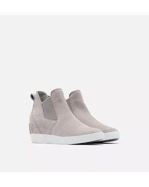 Sorel Out N About Boots Suede Slip-On Wedge Bootie Zpo3132 - White