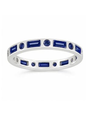 Sterling Forever Sterling Sapphire Cz Ethel Ring - Blue