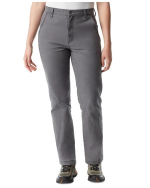 BASS OUTDOOR Ankle Pants Dark High-Rise Slim Fit Pockets Fts386 - Gray