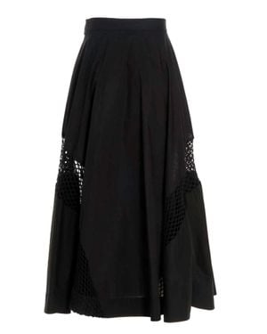 MSGM High-Waist Cut Out-Detailed Maxi Skirt - Black