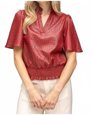 Voya Smocked Top - Red