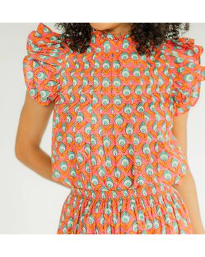 Victoria Dunn Jasmine Ruffle Sleeve Blouse - Orange