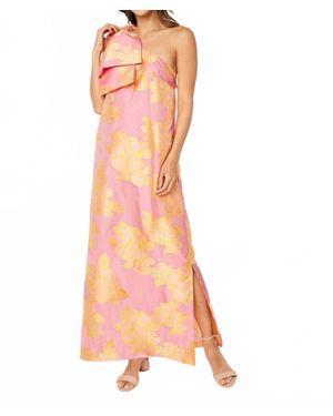 Abbey Glass Peony Organza Cassie Gown - Pink