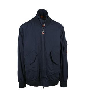 Dekker Double Zip Jacket Featuring High Collar And Functional Pockets - Blue