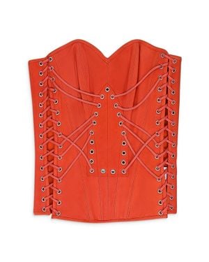 Who Decides War Window Longline Corset - Red
