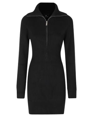 Anine Bing June Fitted Ribbed Cotton-Wool Day Dress - Black