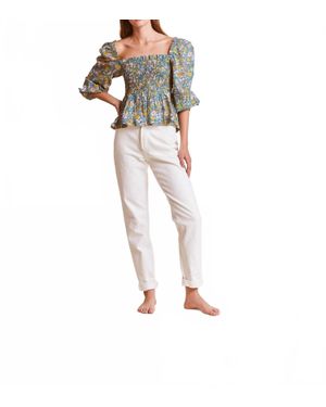 Trovata Alize Peasant Style Blouse - White