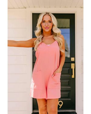 Rae Mode Breezelite Beach Cover-Up Romper - Pink