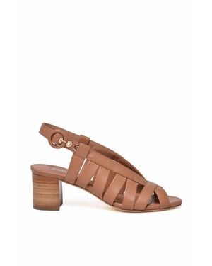 Lella Baldi Leather Sandal - Brown