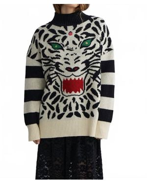 Manoush Knit Tiger Sweater - Black